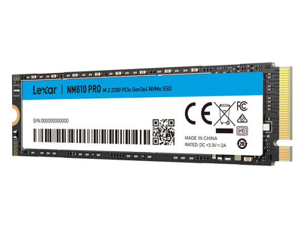 SSD 500GB M.2 80mm PCI-e 3.0 x4 NVMe, 3D TLC, Lexar NM610 PRO (LNM610P500G-RNNNG)