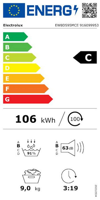 Sušilni stroj Electrolux EW8D595MCE, inverter, 9kg