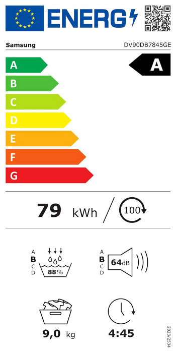 Sušilni stroj SAMSUNG DV90DB7845GEU4, 9kg