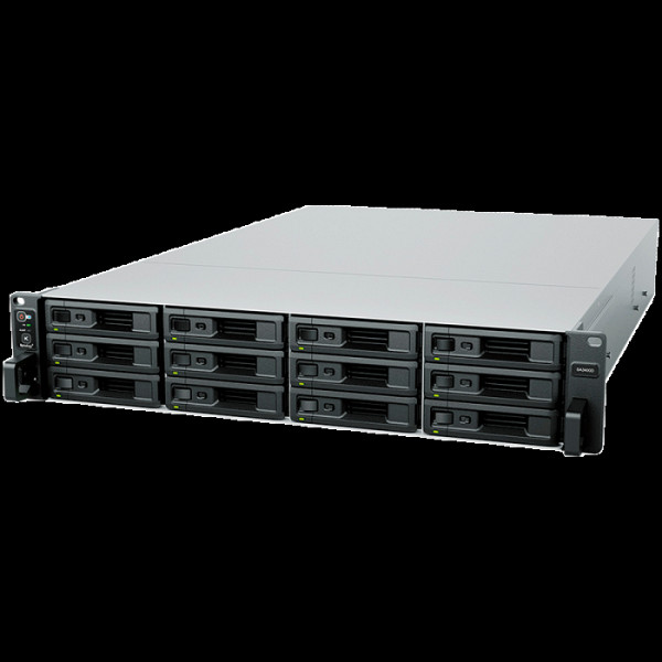 Synology SA3400D, strežnik z dvojnim krmilnikom, rack 2U, 12 ležišč, CPU Intel Xeon D-1541 8-jedrni 2,1 GHz, 8 GB DDR4 non-ECC UDIMM, 4 pomnilniške reže, 2x 1GbE + 1x 10GbE LAN, razširitev z RXD1219sas