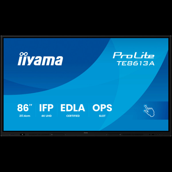 TE8613A-B3AG 86 Google EDLA Certified IFP  UHD  (3840 x 2160) 8 ms, 500cd ,IPS DP, HDMI, PC interfaces
