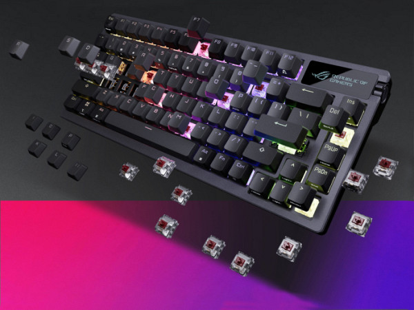 Tipkovnica ASUS ROG Azoth Wireless, ROG NX Red, PBT, OLED, RGB, USB, UK SLO g.