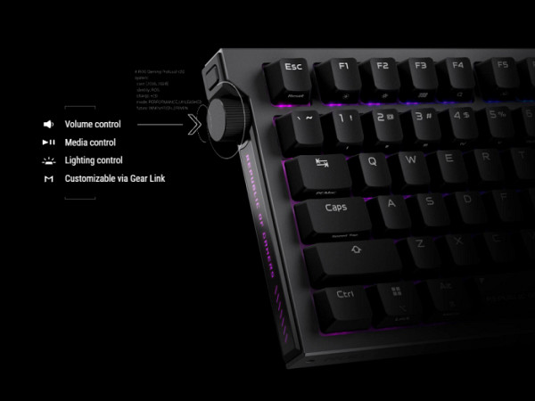 Tipkovnica ASUS ROG Strix Morph 96 Wireless, ROG NX Snow V2, PBT, RGB, USB, US