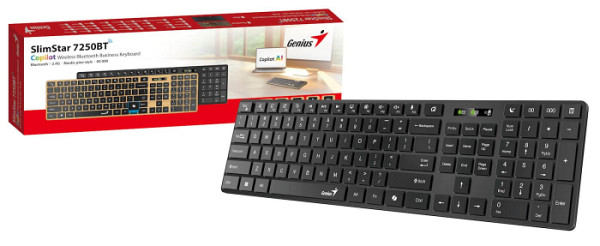 Tipkovnica Genius SlimStar 7250BT,AI,SER,BLK,BT+2.4GHZ,KB
