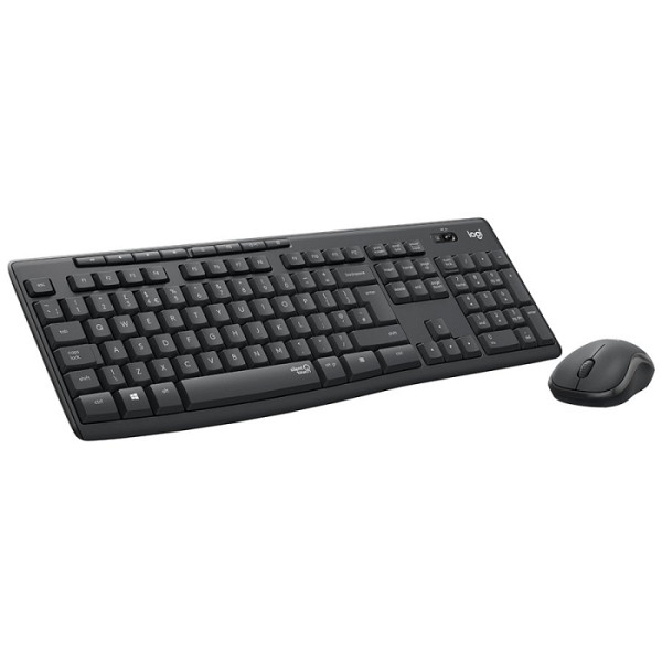 Tipkovnica in miška Logitech MK295 Silent Wireless Combo, grafitna barva, SLO