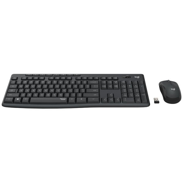 Tipkovnica in miška Logitech MK295 Silent Wireless Combo, grafitna barva, SLO