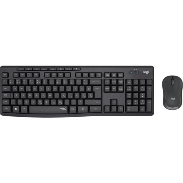 Tipkovnica in miška Logitech MK295 Silent Wireless Combo, grafitna barva, SLO