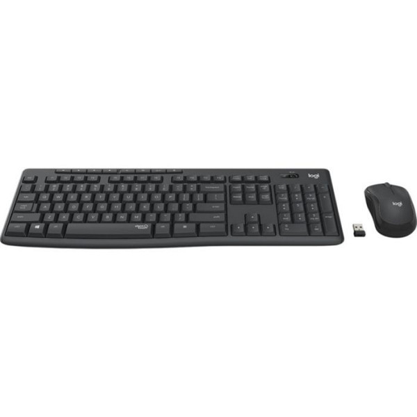 Tipkovnica in miška Logitech MK295 Silent Wireless Combo, grafitna barva, SLO