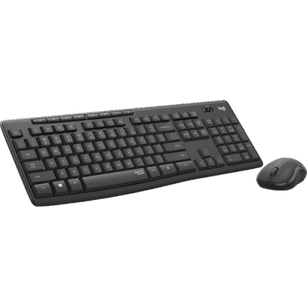 Tipkovnica in miška Logitech MK295 Silent Wireless Combo, grafitna barva, SLO