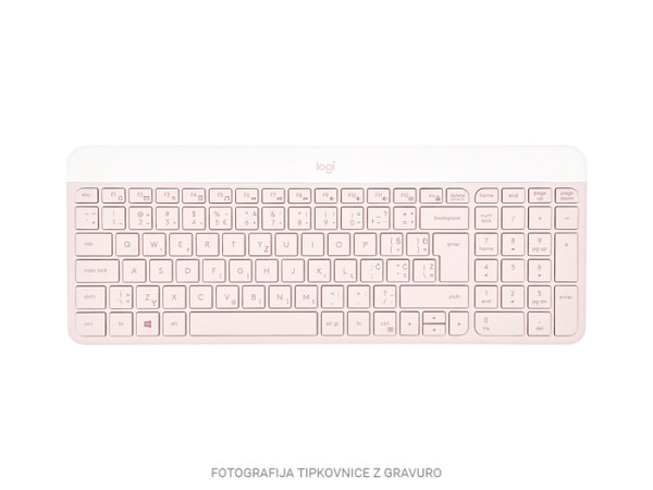 Tipkovnica in miška Logitech Slim Wireless Combo MK470, roza, SLO g.