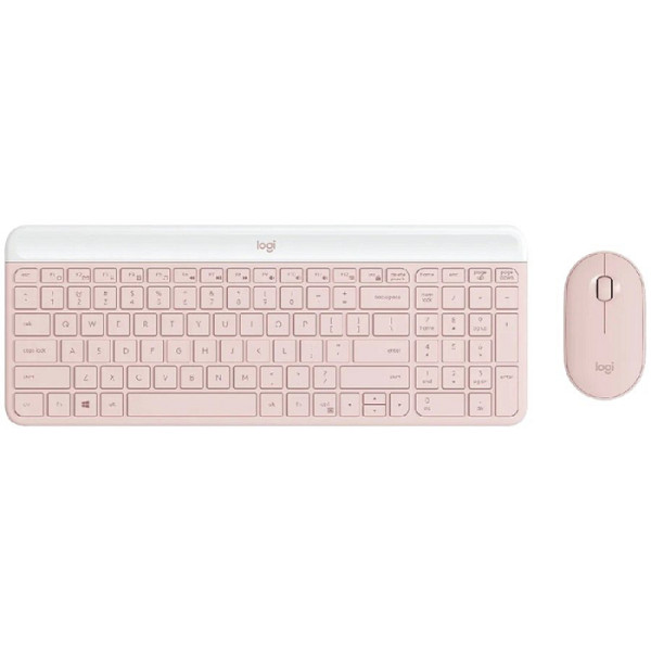 Tipkovnica in miška Logitech Slim Wireless Combo MK470, roza, SLO g.