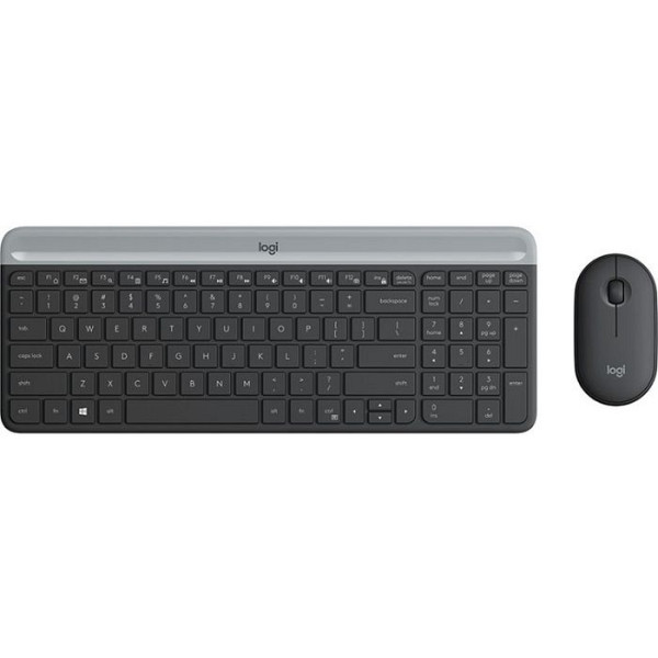 LOGITECH MK470 Slim Combo brezžična grafitna tipkovnica + miška