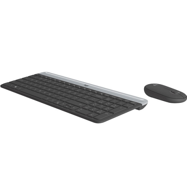 LOGITECH MK470 Slim Combo brezžična grafitna tipkovnica + miška