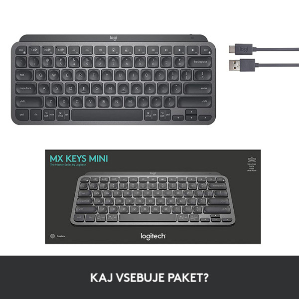 LOGITECH MX Keys Mini Bluetooth grafit slo tisk tipkovnica