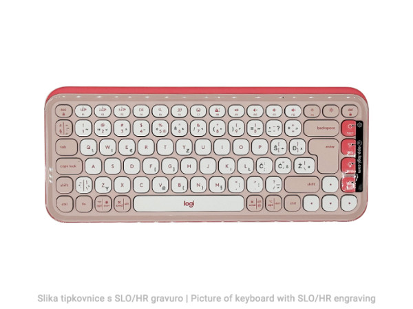 Tipkovnica Logitech Pop Icon Keys, Bluetooth, roza, SLO g.