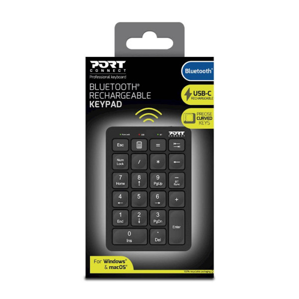 Tipkovnica PORT numerična BT Bluetooth