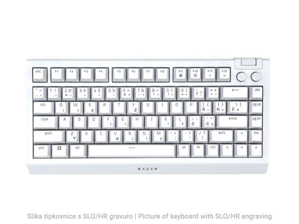 Tipkovnica Razer BlackWidow V4 75%, bela, US SLO g.