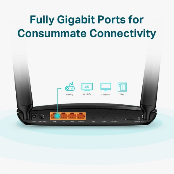 TP-LINK Archer MR600 AC1200 Dual Band SIM kartica Gigabit 4G + Cat 6 brezžični usmerjevalnik
