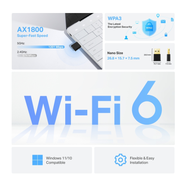 TP-LINK Archer TX20U NANO AX1800 Wi-Fi 6 USB brezžična kartica