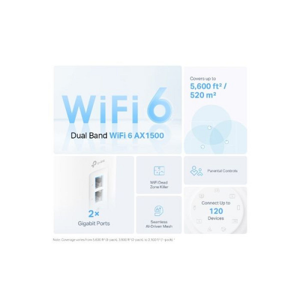 TP-LINK Deco X10 (3-pack) AX1500 Whole Home Mesh WiFi6 brezžični usmerjevalnik - router / dostopna točka-AP