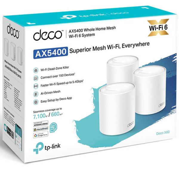 TP-LINK Deco X60 V3.20 AX5400 WiFi 6 Mesh 3-pack dostopna točka