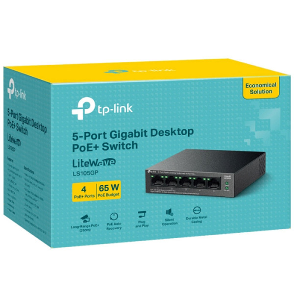 TP-LINK LS105GP 5-port Gigabit (4x PoE+) RJ45 Unmanaged mrežno stikalo switch