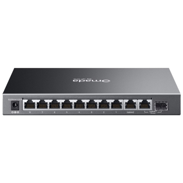 TP-LINK Omada ES210GP 10-port 8x Gigabit 8x PoE+ RJ45 1x Gigabit SFP 1x Gigabit SFP/RJ45 Combo managed mrežno stikalo switch