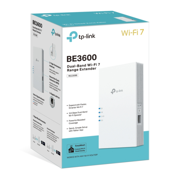 TP-LINK RE220BE BE3600 Wi-Fi7 Gigabit ojačevalec extender