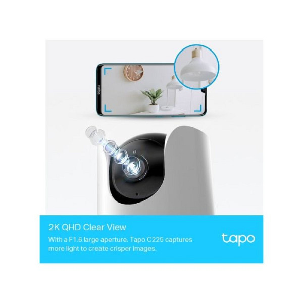 TP-LINK Tapo C225 4MP 2K QHD 360° WiFi bela notranja nadzorna kamera