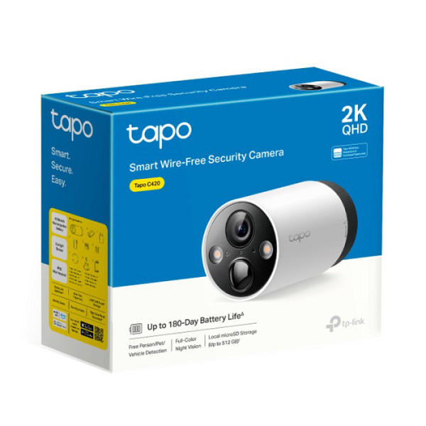TP-LINK Tapo C420 4MP 2K QHD dnevna/nočna Wi-Fi Full-Color brez kablov nadzorna kamera