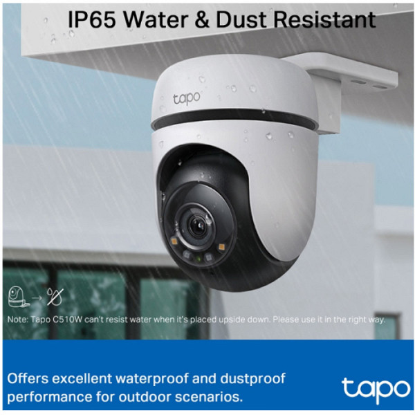 TP-LINK Tapo C510W 3MP 2K IP65 360° WiFi bela zunanja nadzorna kamera