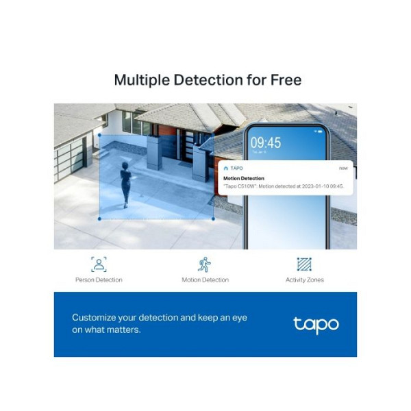 TP-LINK Tapo C510W 3MP 2K IP65 360° WiFi bela zunanja nadzorna kamera
