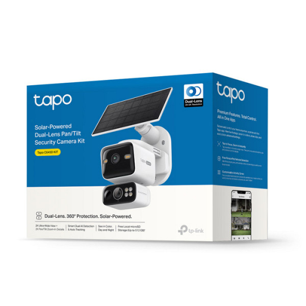 TP-LINK Tapo C645D KIT WiFi Dual 2K zunanja WiFi PTZ baterijska solarni panel nadzorna kamera