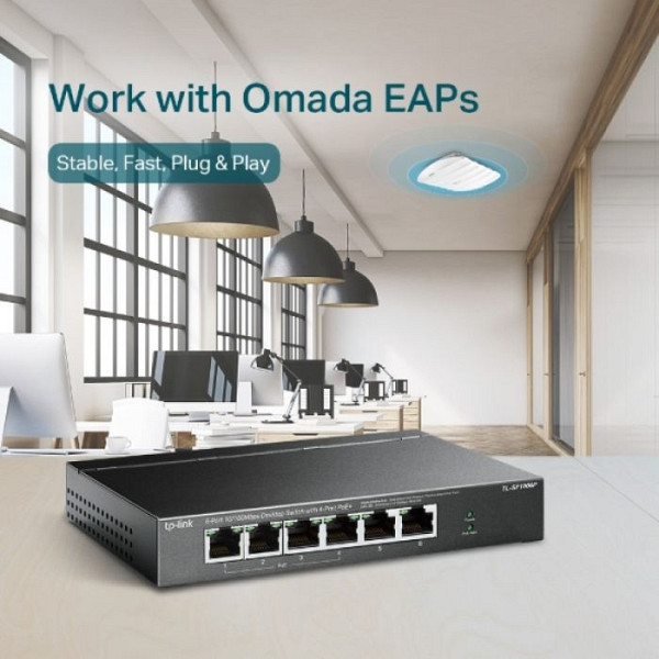 TP-LINK TL-SF1006P 6-port 10/100Mbps (4x PoE+) RJ45 Smart mrežno stikalo switch