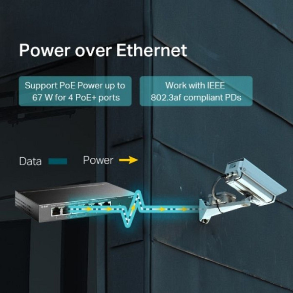 TP-LINK TL-SF1006P 6-port 10/100Mbps (4x PoE+) RJ45 Smart mrežno stikalo switch