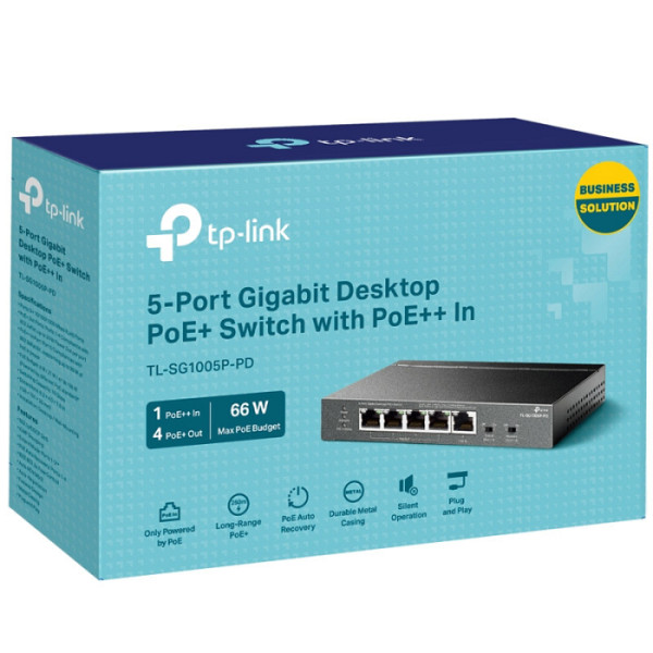 TP-LINK TL-SG1005P-PD 5-port Gigabit (4xPoE+ 1x PoE++) RJ45 mrežno stikalo switch