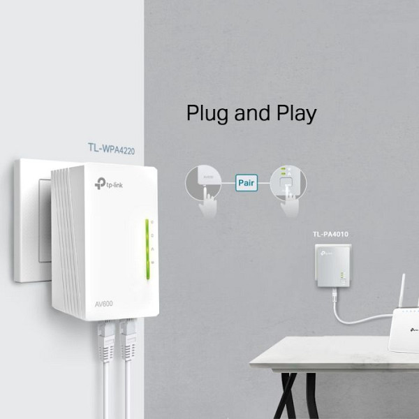 TP-LINK TL-WPA4220 TKIT AV600 300Mbps brezžični 3-pack powerline starter kit adapter