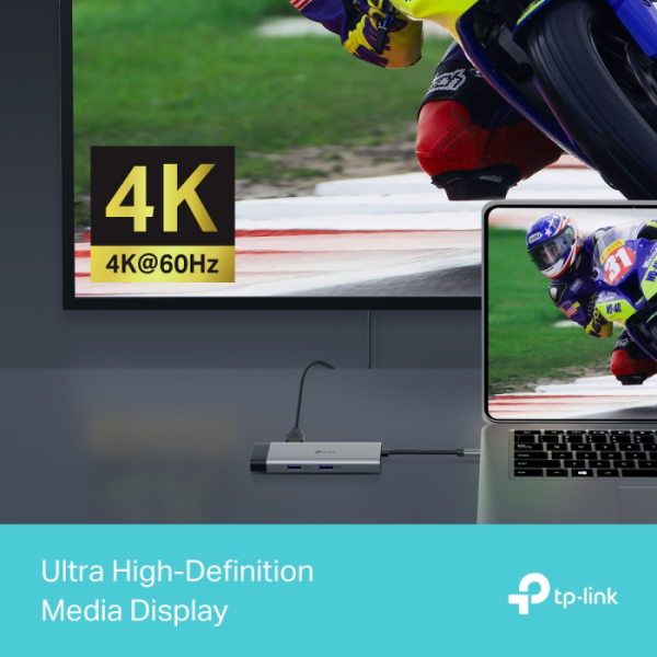 TP-LINK UH6120C 6-v-1 USB-C HUB priklopna postaja z 4K HDMI, Gigabit Ethernet in 100 W Power Delivery