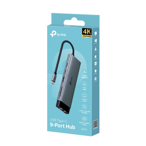 TP-LINK UH9120C 9-v-1 USB-C HUB priklopna postaja z 4K HDMI in 100 W Power Delivery