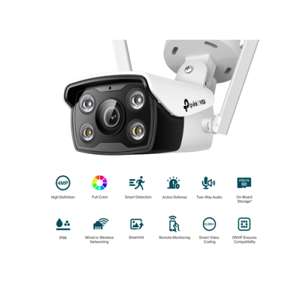 TP-LINK VIGI C340-W 4MP QHD 4mm dnevna/nočna WIFI bela zunanja nadzorna kamera