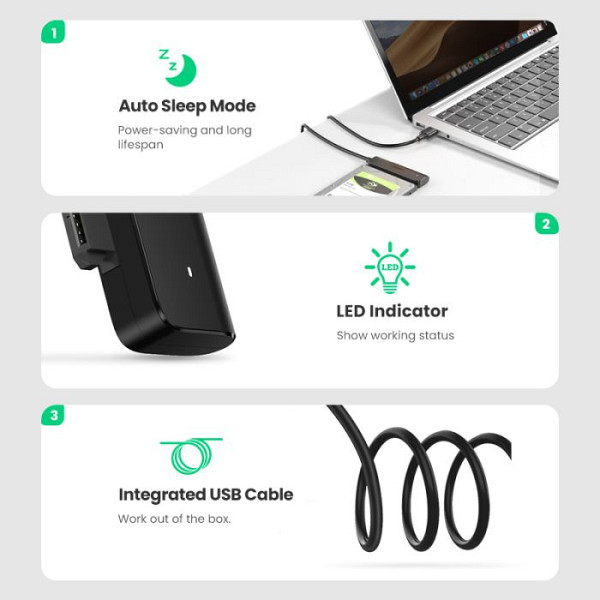 Ugreen adapter HDD SSD 2.5 SATA III 3.0 - USB 3.2 Gen 1 (USB 5 Gbps)