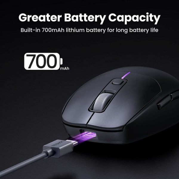 Ugreen brezžična miška 5000 DPI 2.4G+BT - črna