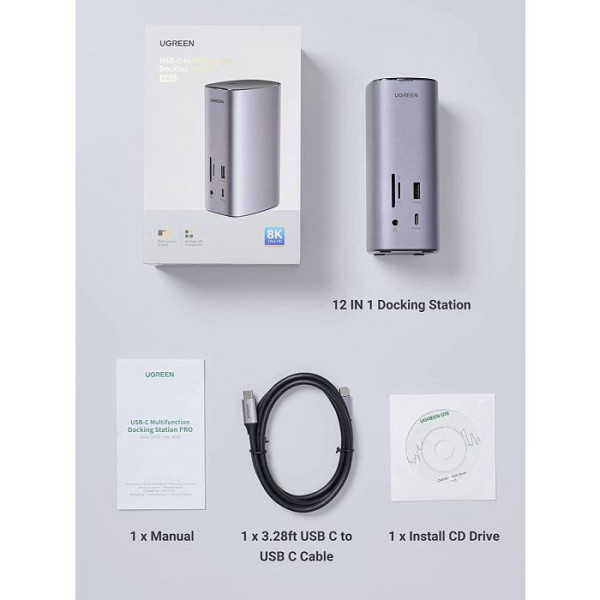 Ugreen Revodok Pro 312 USB-C Priklopna postaja 12v1 90325