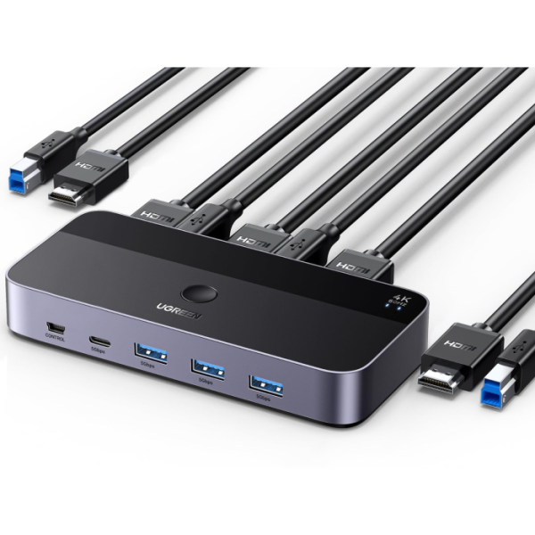 Ugreen USB 3.0 KVM stikalo za 1 monitor in 2 računalnika