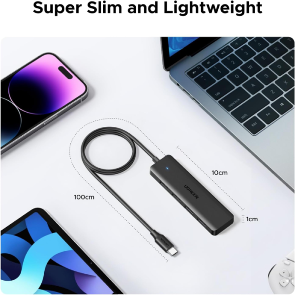 Ugreen USB-C Hub s 4x USB-A priključki, 1M