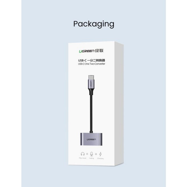 UGREEN USB-C v dvojni USB-C Adapter 2v1 - box