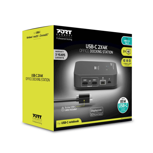 Univerzalna polnilna postaja PORT USB-C 2x4K