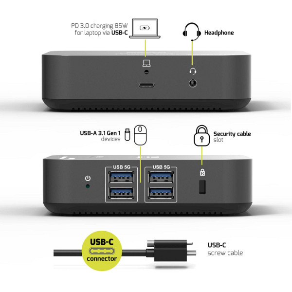 Univerzalna polnilna postaja PORT USB-C 2x4K