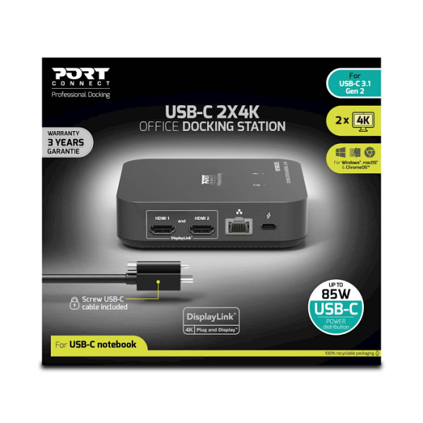 Univerzalna polnilna postaja PORT USB-C 2x4K