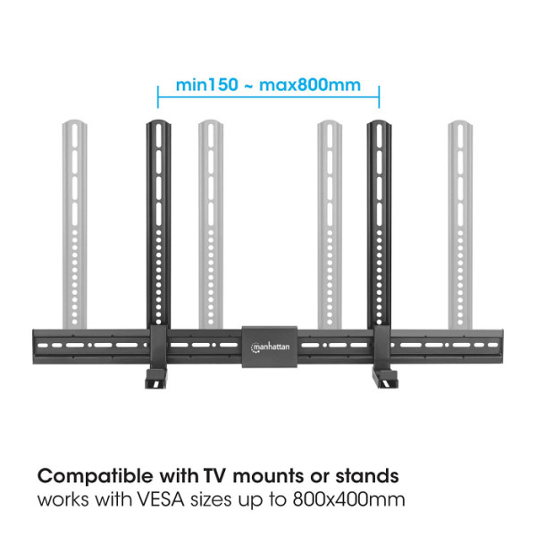 Univerzalni nosilec za sound bar MANHATTAN, 15kg, črne barve